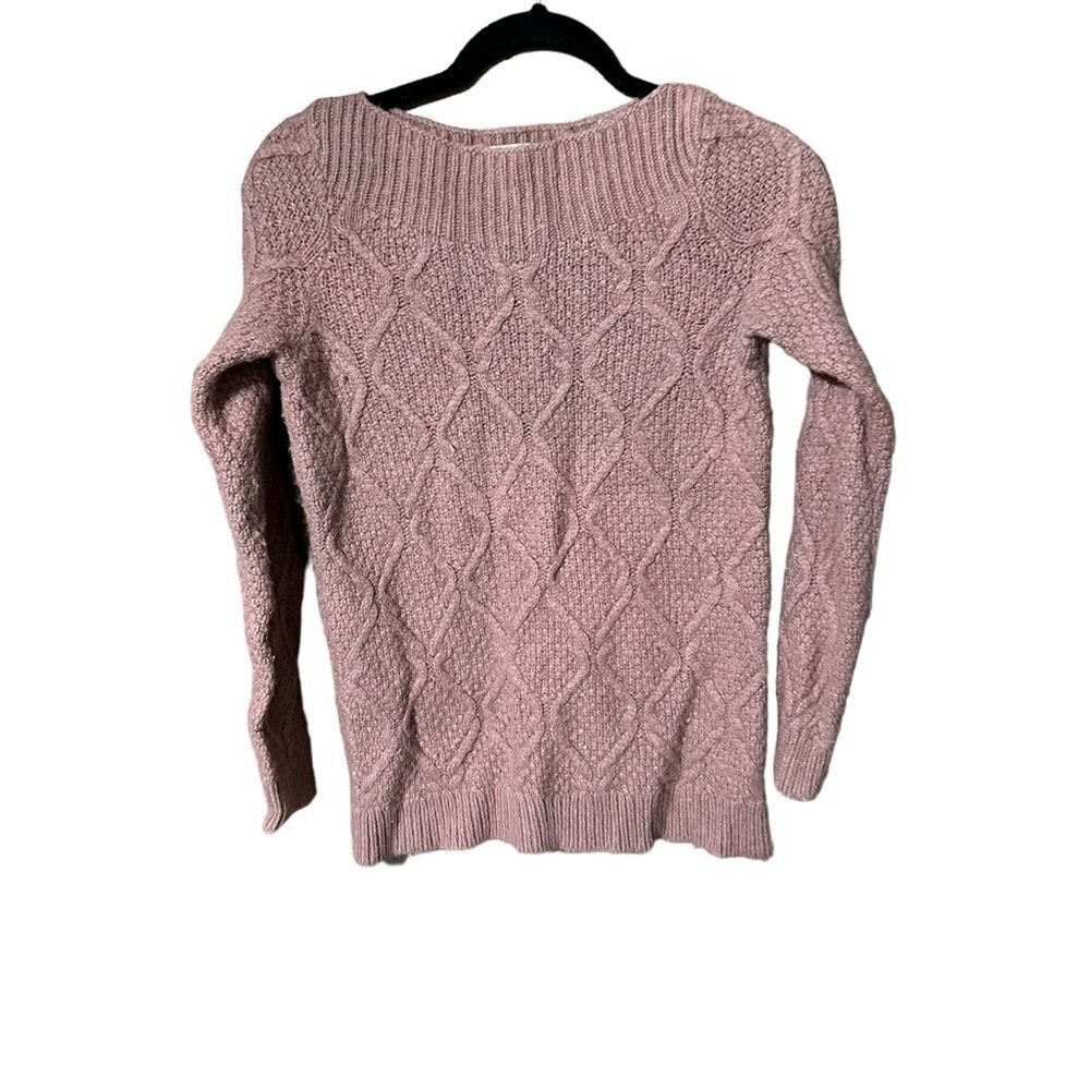 Ann Taylor Loft Pink Cable Knit Sweater SZ M